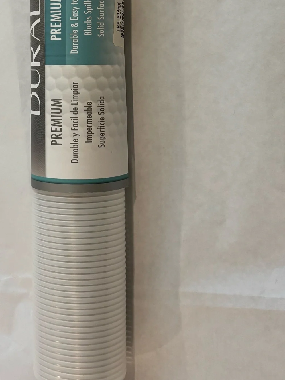 Premium Clear Ribbed Shelf Liner - White, Brand New